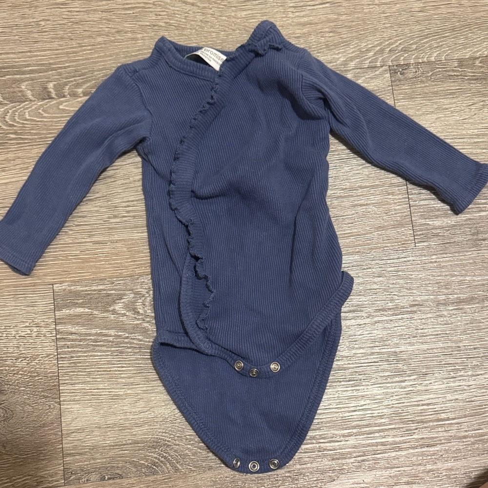 Navy Ruffled Kids Bodysuit